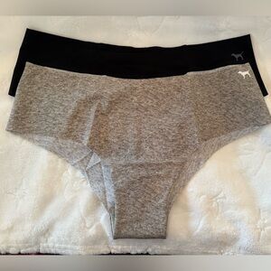 Victoria’s Secret PINK Seamless Cheeky Panty Set – Gray & Black - Size M - NWT